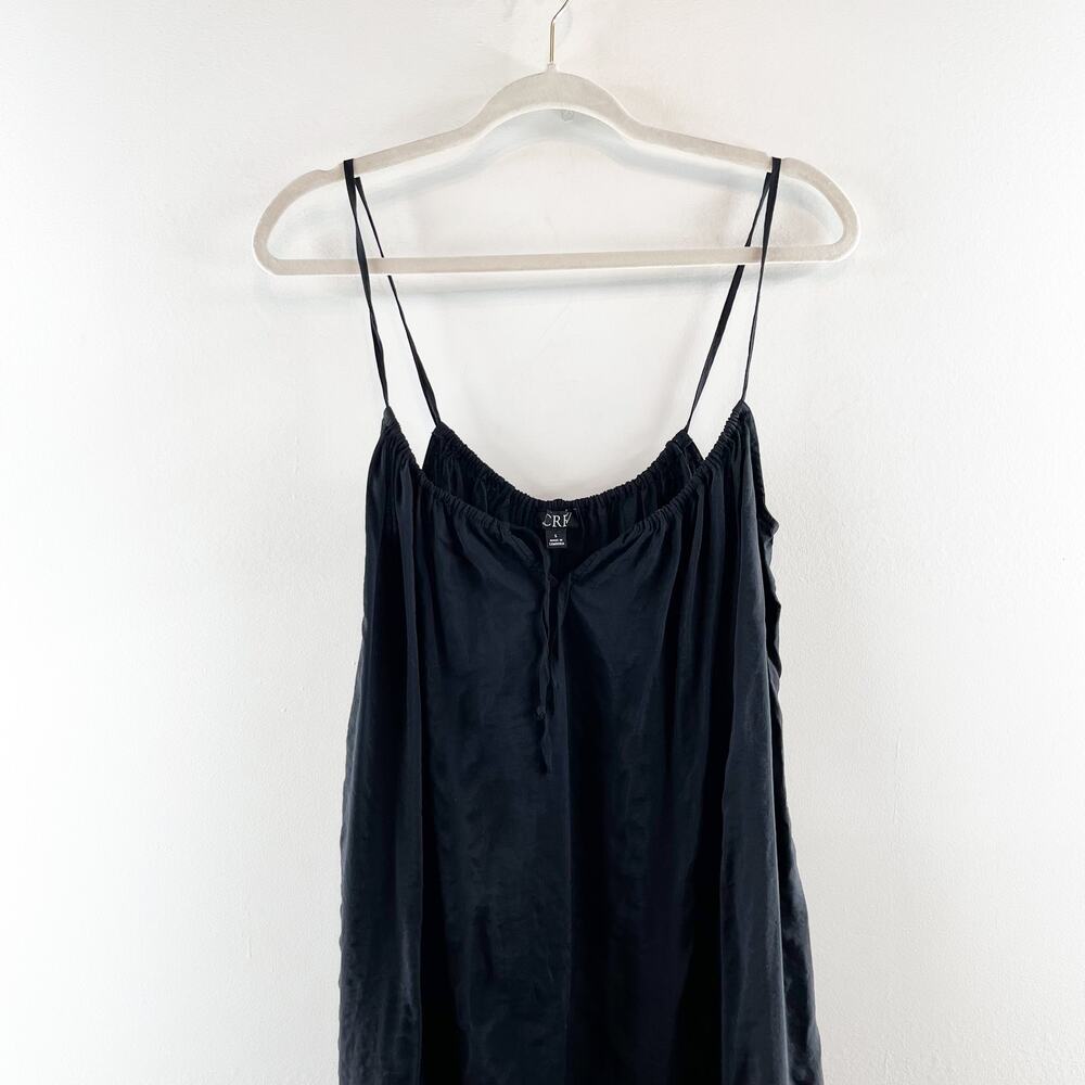 J. Crew Crinkled Side Slit Midi Dress Black Small - Picture 3 of 6